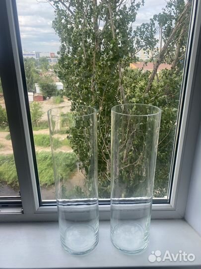 Большие стеклянные вазы для цветов