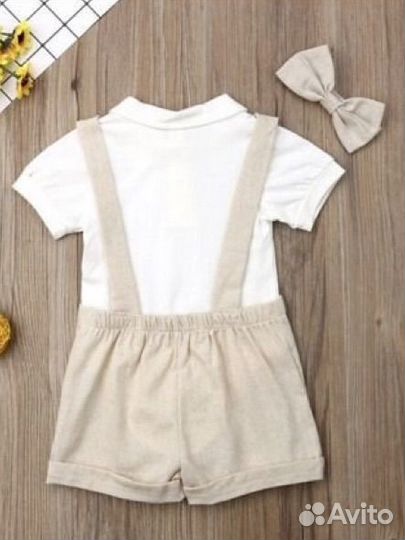 Костюм для мальчика с бабочкой на подтяжках