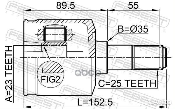 ШРУС внутренний 23X35X25 hyundai matrix 01- 121