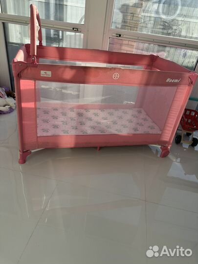 Детская кровать манеж с матрасом складная