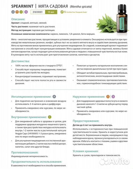 Садовая мята doterra