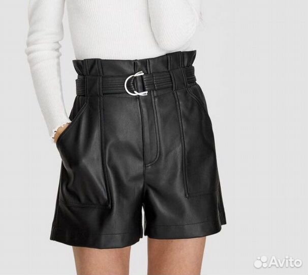 Шорты Stradivarius экокожа