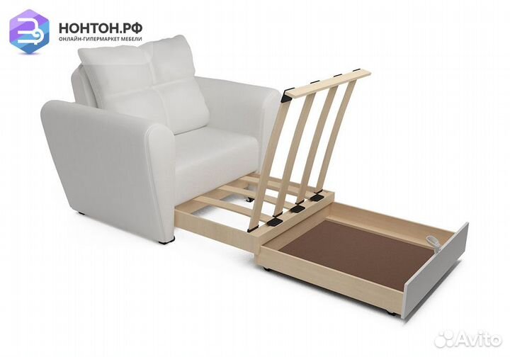 Кресло выкатное Квартет экокожа белая