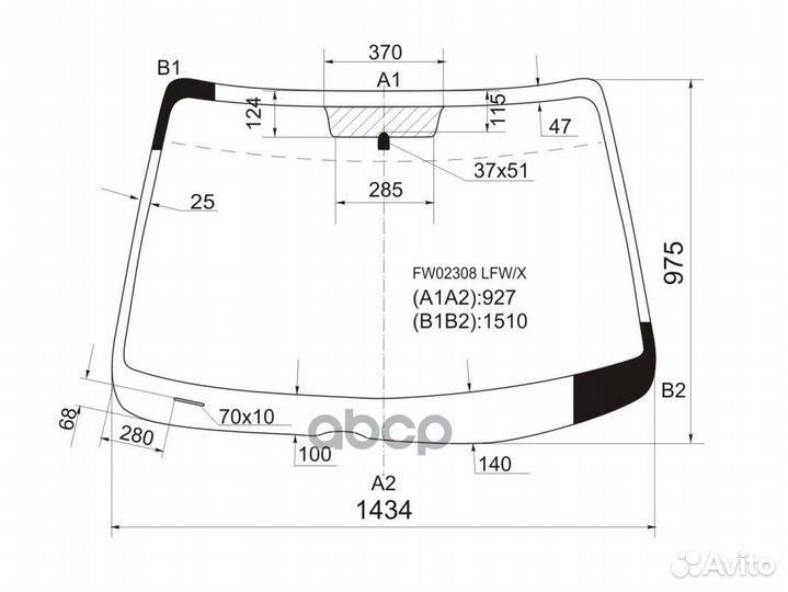 Стекло лобовое mazda 6 (USA) 4/5D 02-07 FW02308
