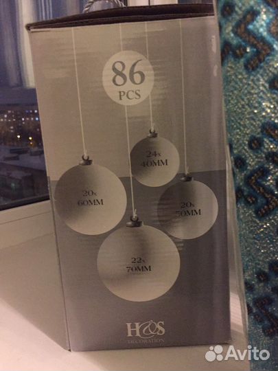 Набор новогодних шаров(86шт)