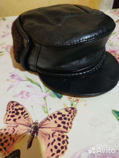 Кепка мужская зимняя кожаная