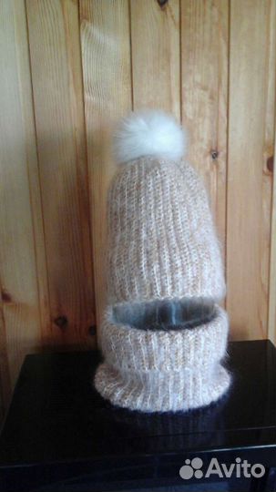 Шапка с манишкой(мохер)
