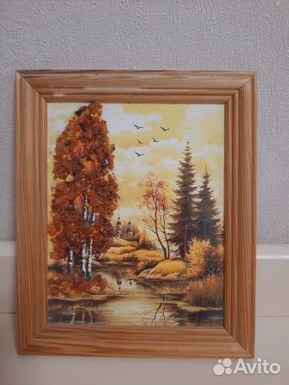 Картина янтарная