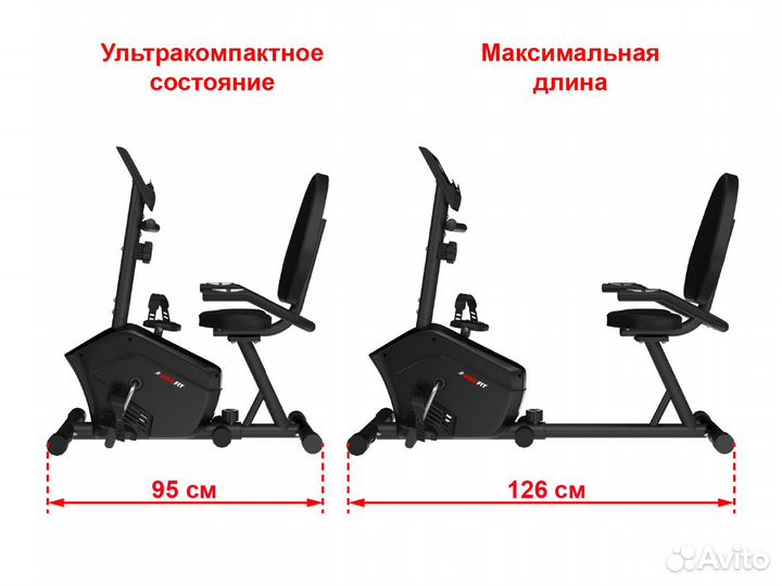Горизонтальный велотренажер Unixfit BR-340 Compact