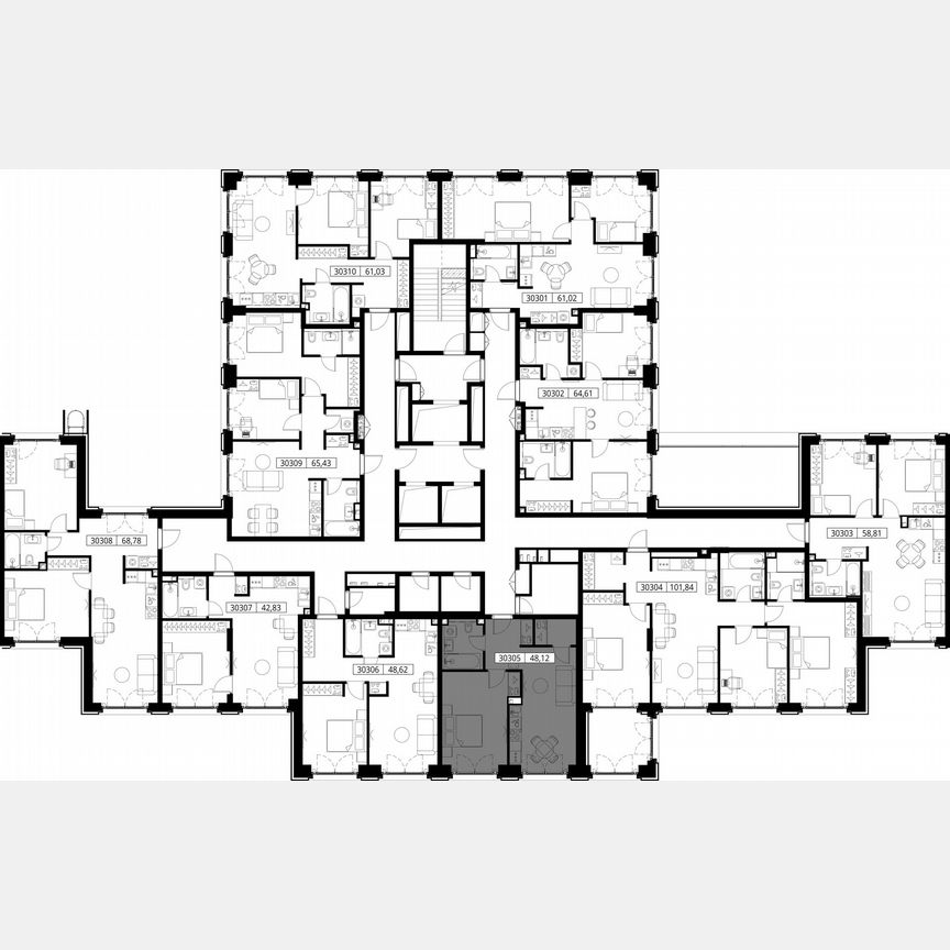 1-к. квартира, 48,1 м², 3/15 эт.