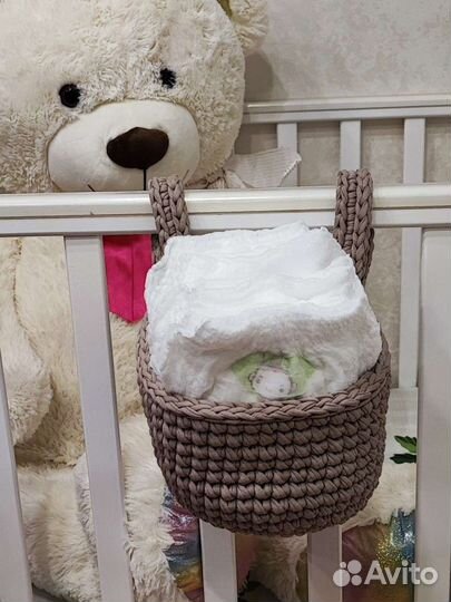 Корзина для игрушек, кармашки на кроватку