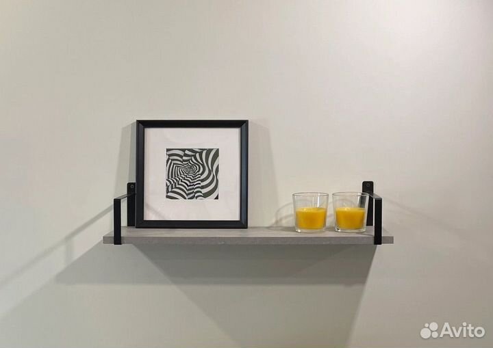 Полка настенная лофт, цвет бетонный камень