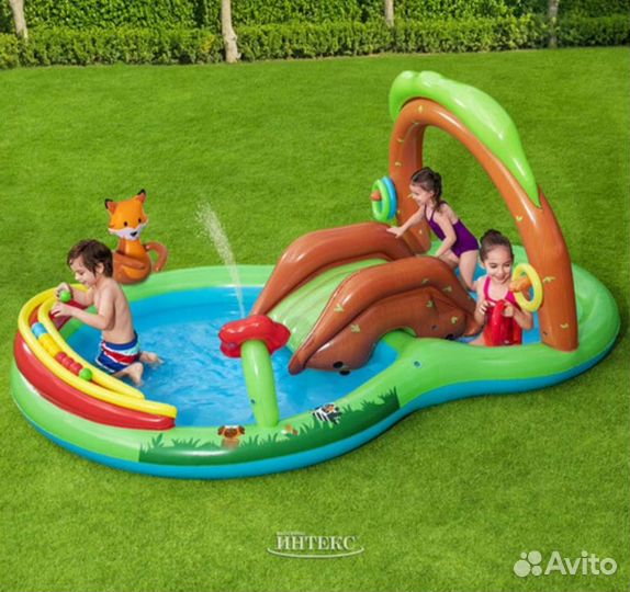 Надувной игровой центр бассейн с горкой