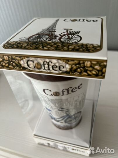 Кофейные наборы: стакан, турка и 2 чашки керамика