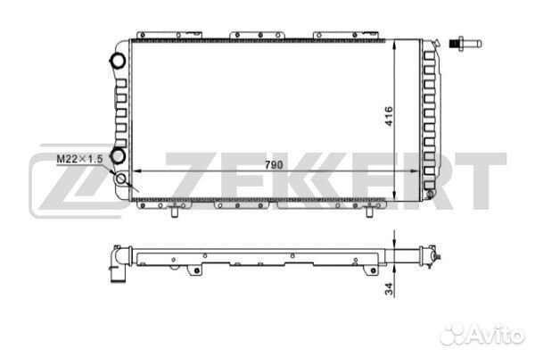 Zekkert MK-1047 Радиатор охлаждение двигателя