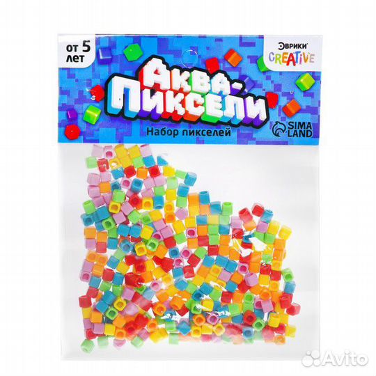 Аквамозаика квадратная 300шт ассорти