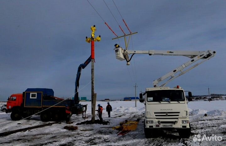 Установка столбов монтаж опор лэп от 10 шт