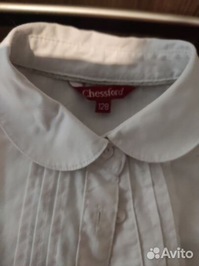 Блузка белая для девочек 128