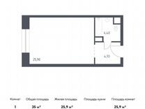 Апартаменты-студия, 35 м², 9/10 эт.