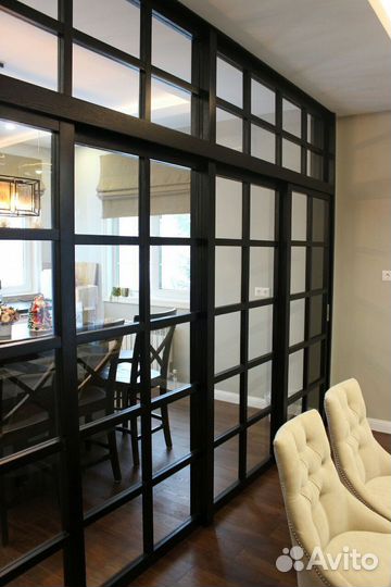 Прегородка двери-купе на заказ. Мебель на заказ