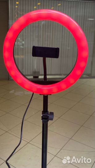 Кольцевая лампа 26 см цветная