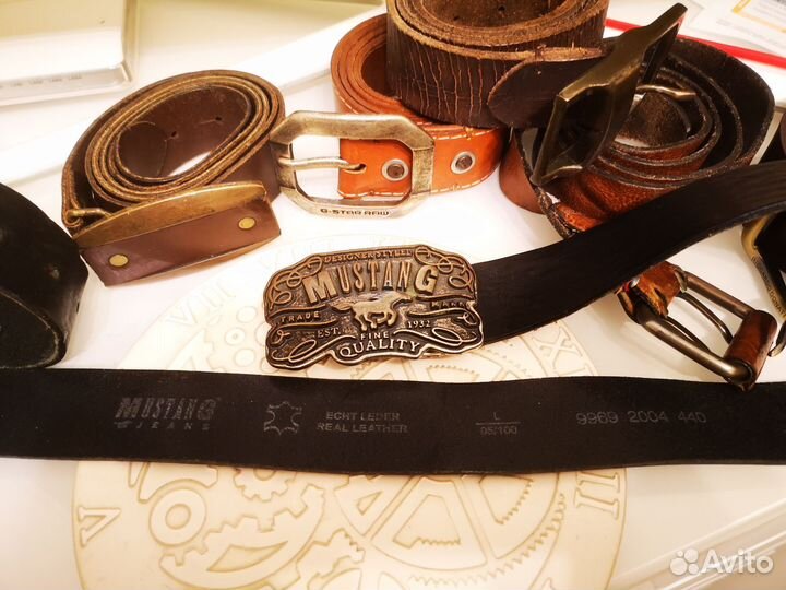 Мужской кожаный ремень италия