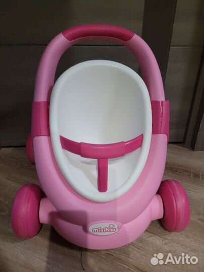 Коляска ходунки smoby minikiss каталка для кукол