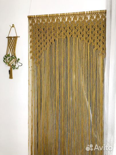 Макраме штора листья эко декор