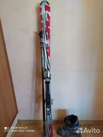 Горные лыжи,ботинки,палки комплект