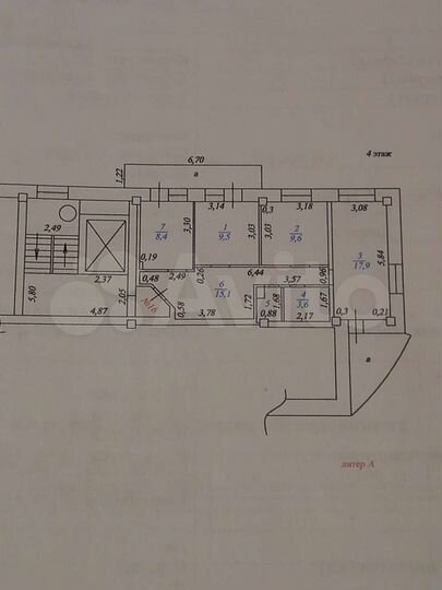 3-к. квартира, 65,5 м², 4/10 эт.