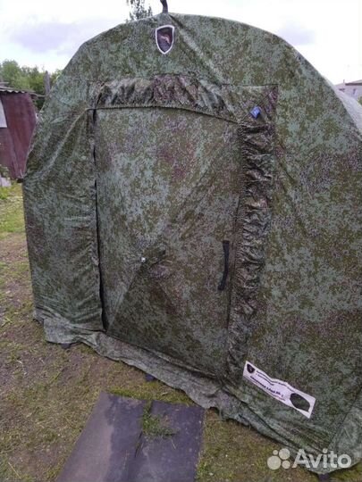 Походная баня с печкой