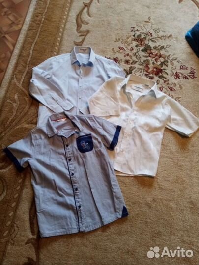 Рубашка детская для мальчика рост 128см, пакетом