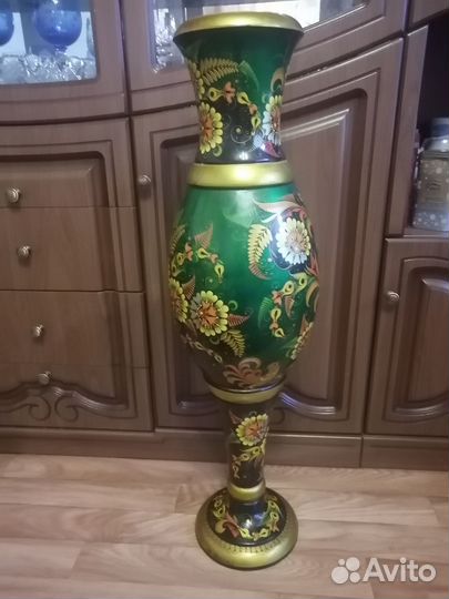 Напольная ваза в стиле хохлома
