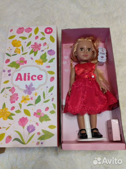 Кукла новая 45см,в красном платье