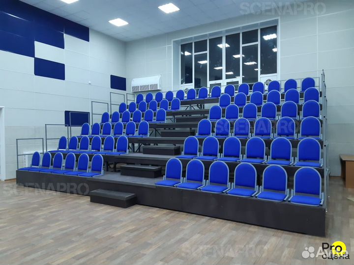 Телескопические трибуны с мягкими сиденьями