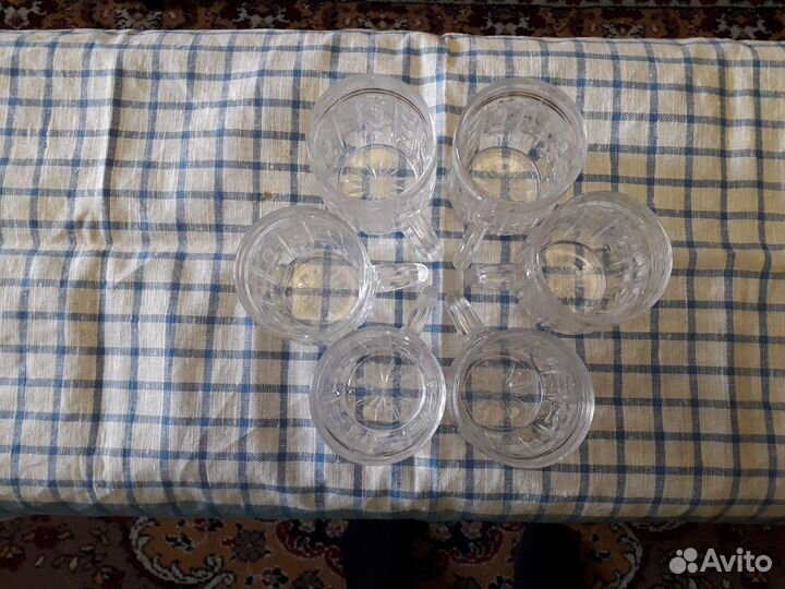 Кружки хрустальные 6 штук. Посуда СССР