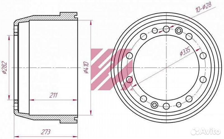 Тормозной барабан Вольво передний 410х200