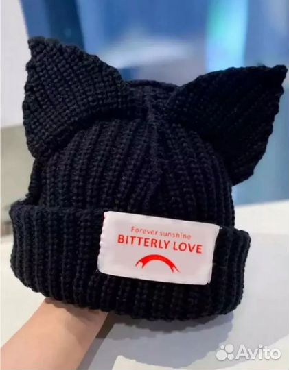 Шапка с ушками на флисе