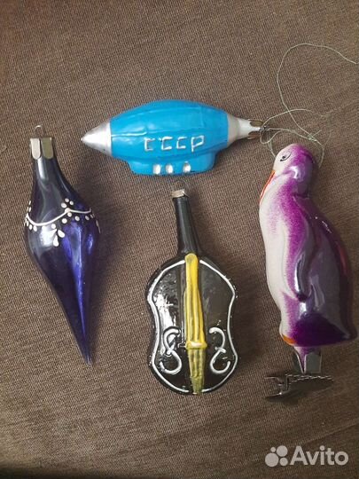 Елочные игрушки СССР стекло