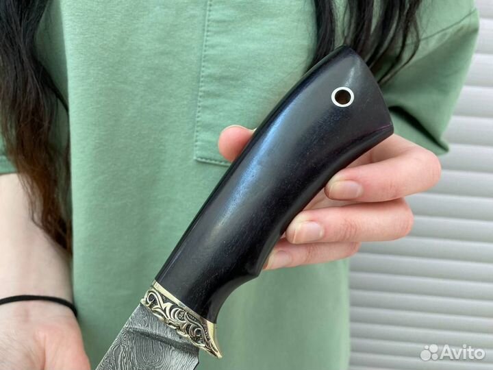 Нож охотничий, дамасская сталь арт. 15