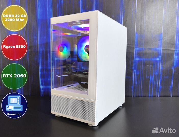 Игровая система AMD5500-RTX2060-32DDR4-BLM4625-A520