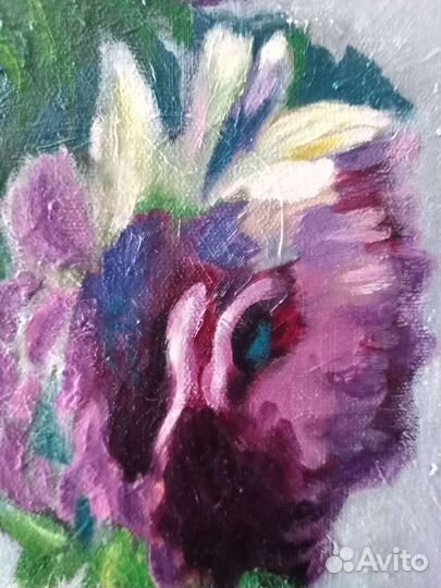 Картина пионы в вазе