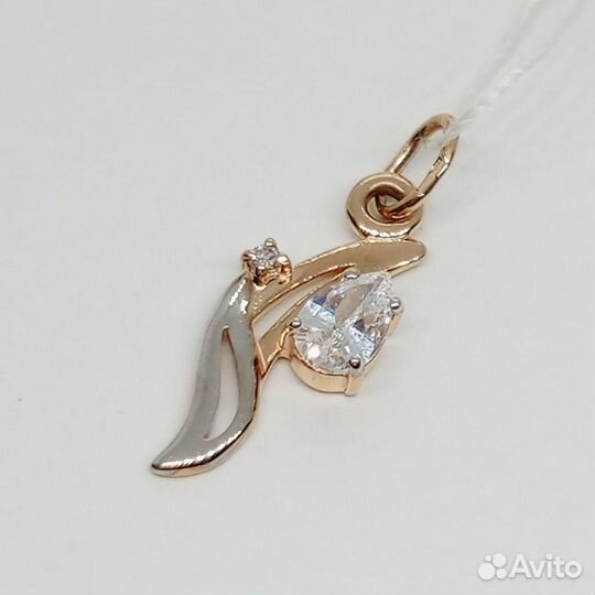 Подвеска с синтетическим камнем Золото