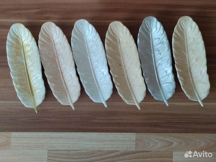 Подставка для украшений перо декор из гипса