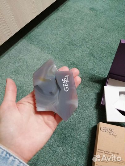 Скребок для гуаша gess натуральный агат новый