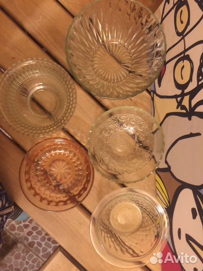 Салатники хрустальные и цветное стеко