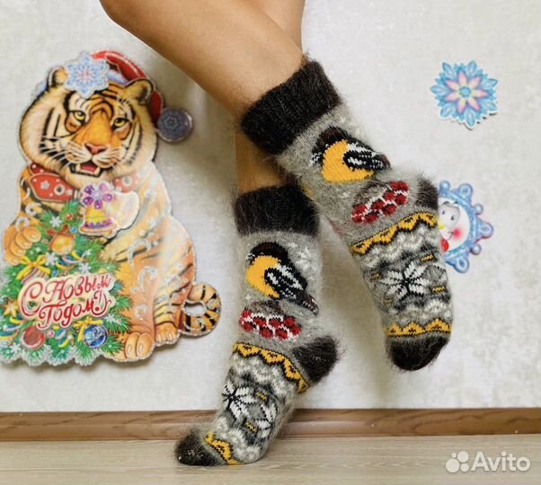 Носки пуховые Красивые Теплые Мягкие козий пух