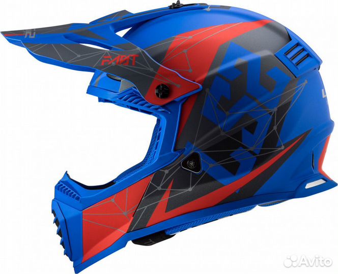 LS2 Мотошлем MX437 fast alpha синий 2XS