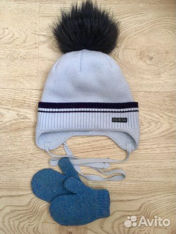 Шапка детская+варежки