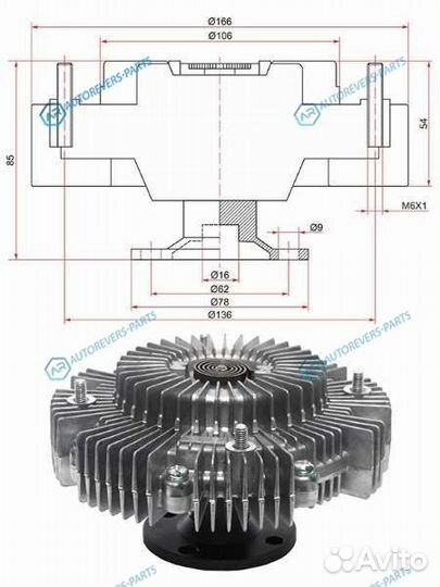 ST-16210-17050 Вискомуфта toyota land cruiser 100